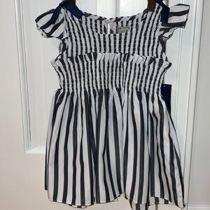 Habitual Navy and White Striped Kids Dress